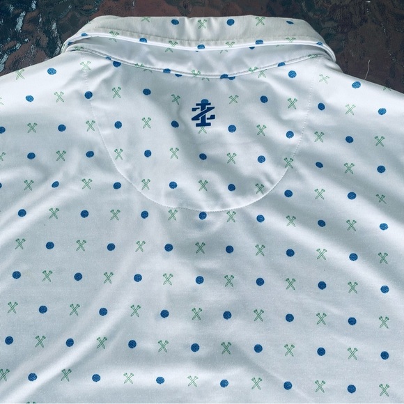 Izod Golf Polo Collar Novelty Tee + Ball Print Dry Fit Lightweight Performance - Picture 4 of 11